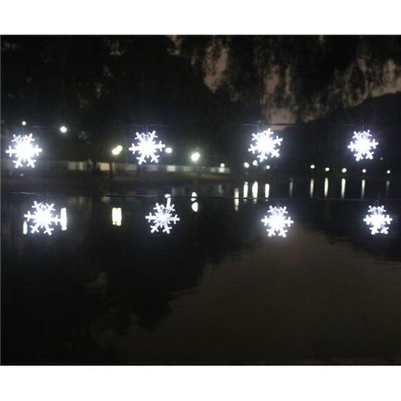 Solar Christmas String Lights Outdoor Waterproof 30 LED 20Feet Solar Snowflake - Picture 2 of 7
